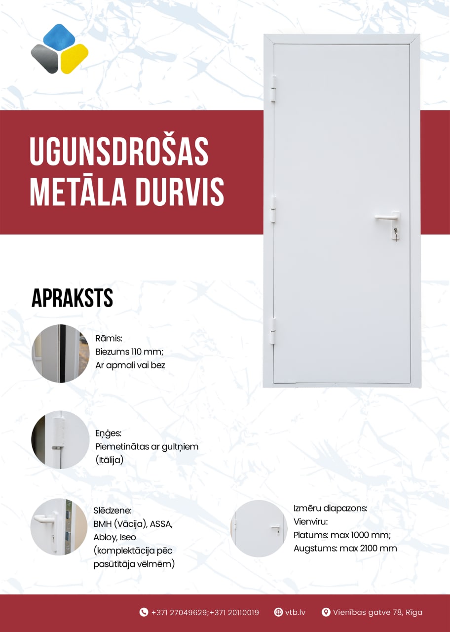 Ugunsdrošas metāla durvis